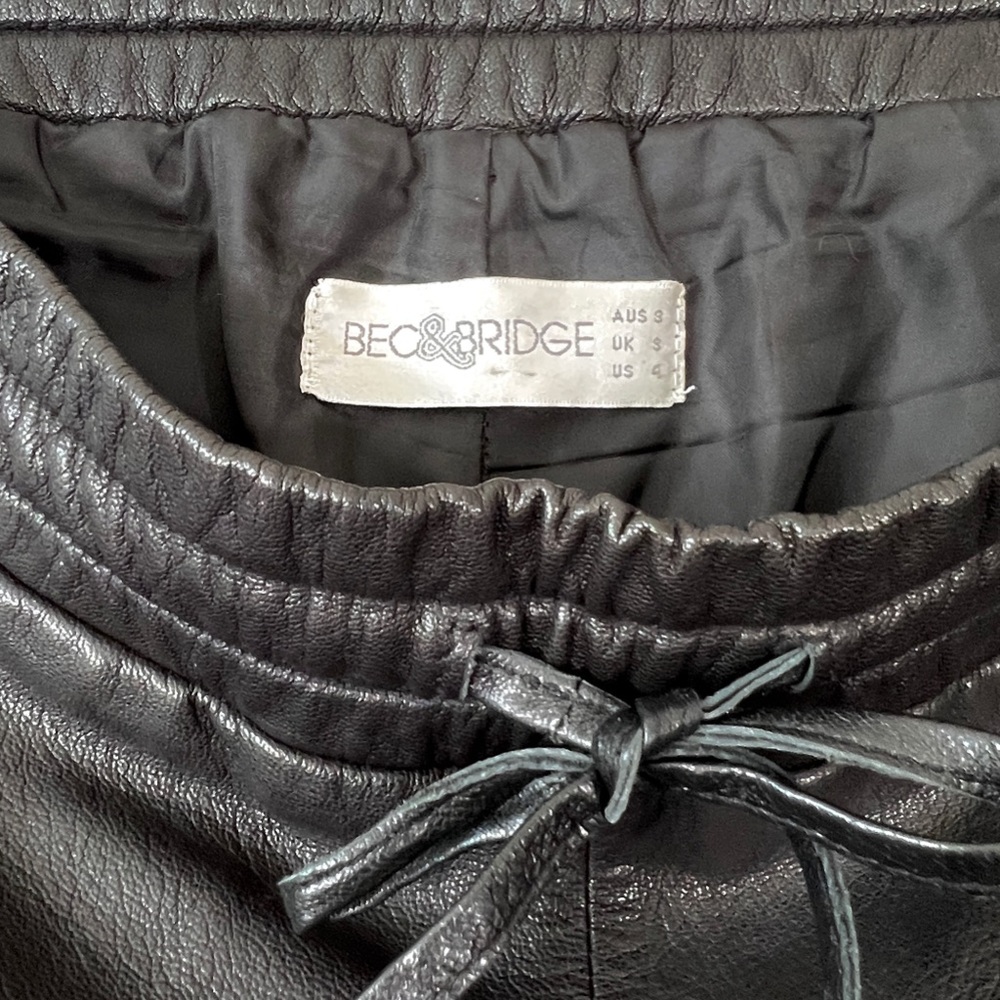 BEC & BRIDGE Black 100% Genuine Leather Jogger Pants - Picture 6 of 7